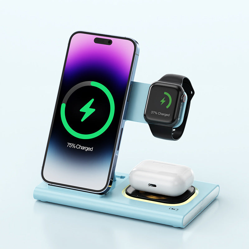 Magnetic Wireless Charger with Night Light &  iWatch Stand