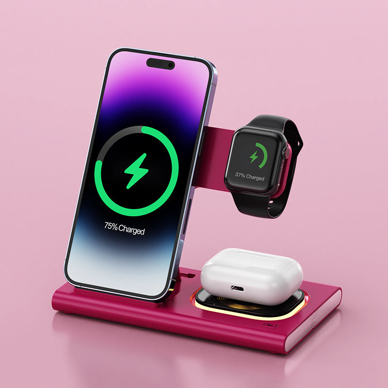 Magnetic Wireless Charger with Night Light &  iWatch Stand