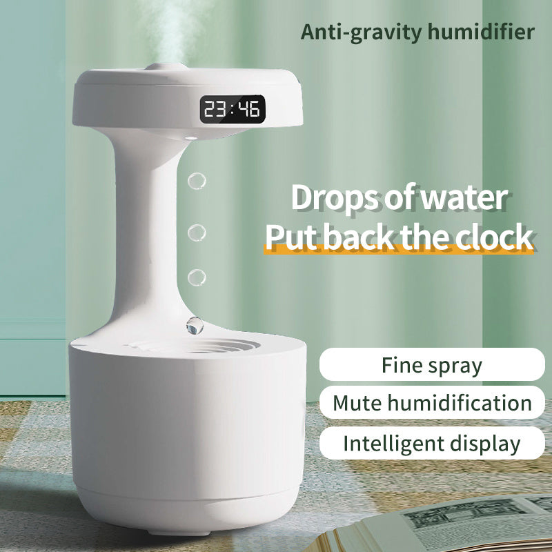 Anti-Gravity Humidifier with Clock & Aroma Diffuser