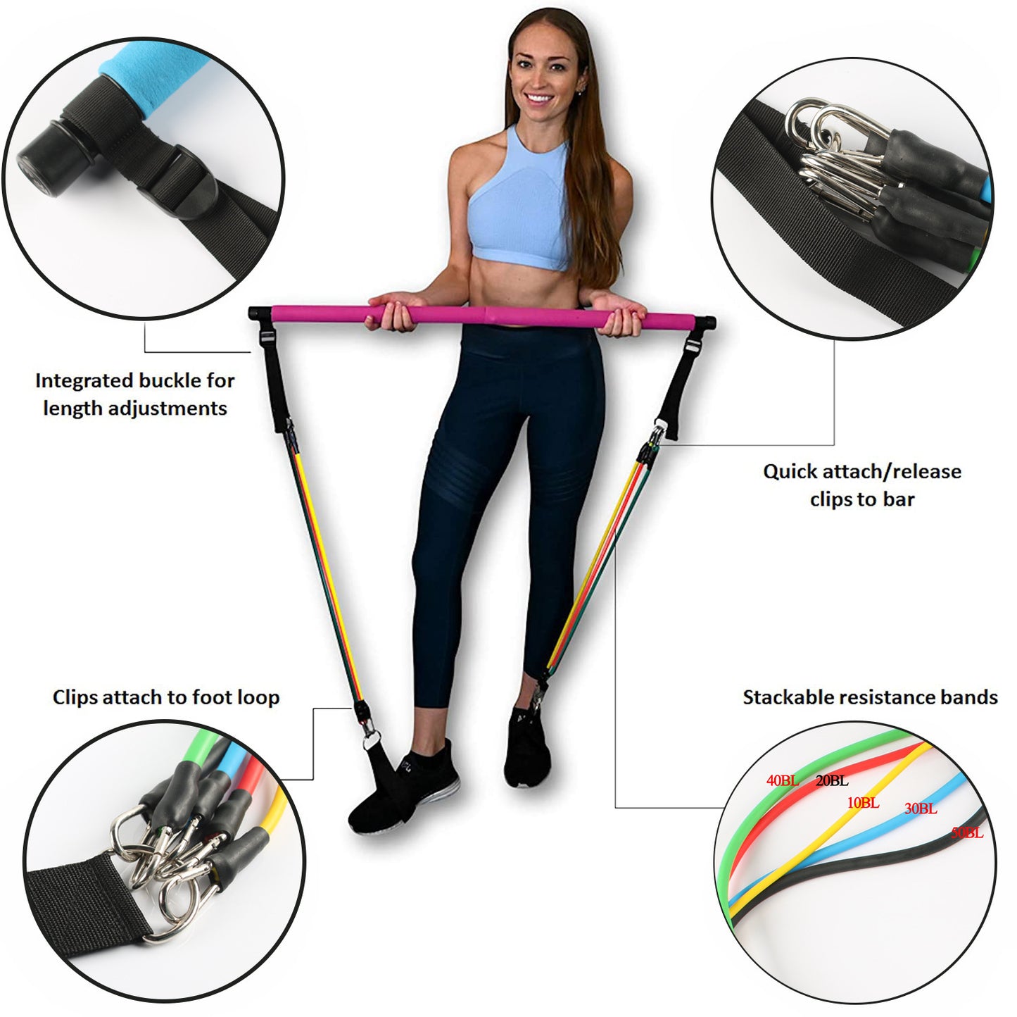 Portable Fitness Yoga Pilates Bar