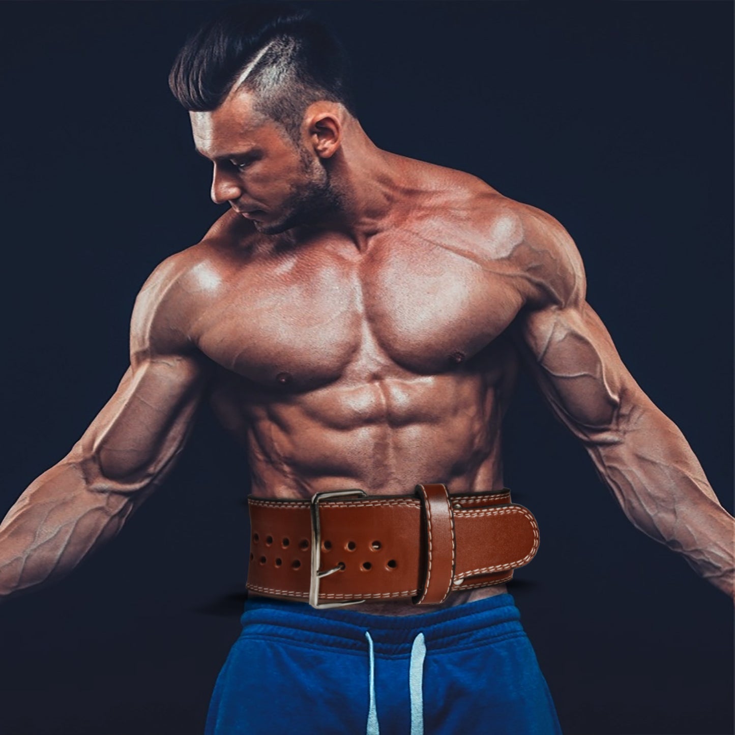 Leather Weightlifting Belt – Barbell & Dumbbell Support for Fitness Training